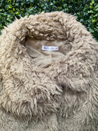 Kapalua Beige Shaggy Faux Fur Jacket with Pockets