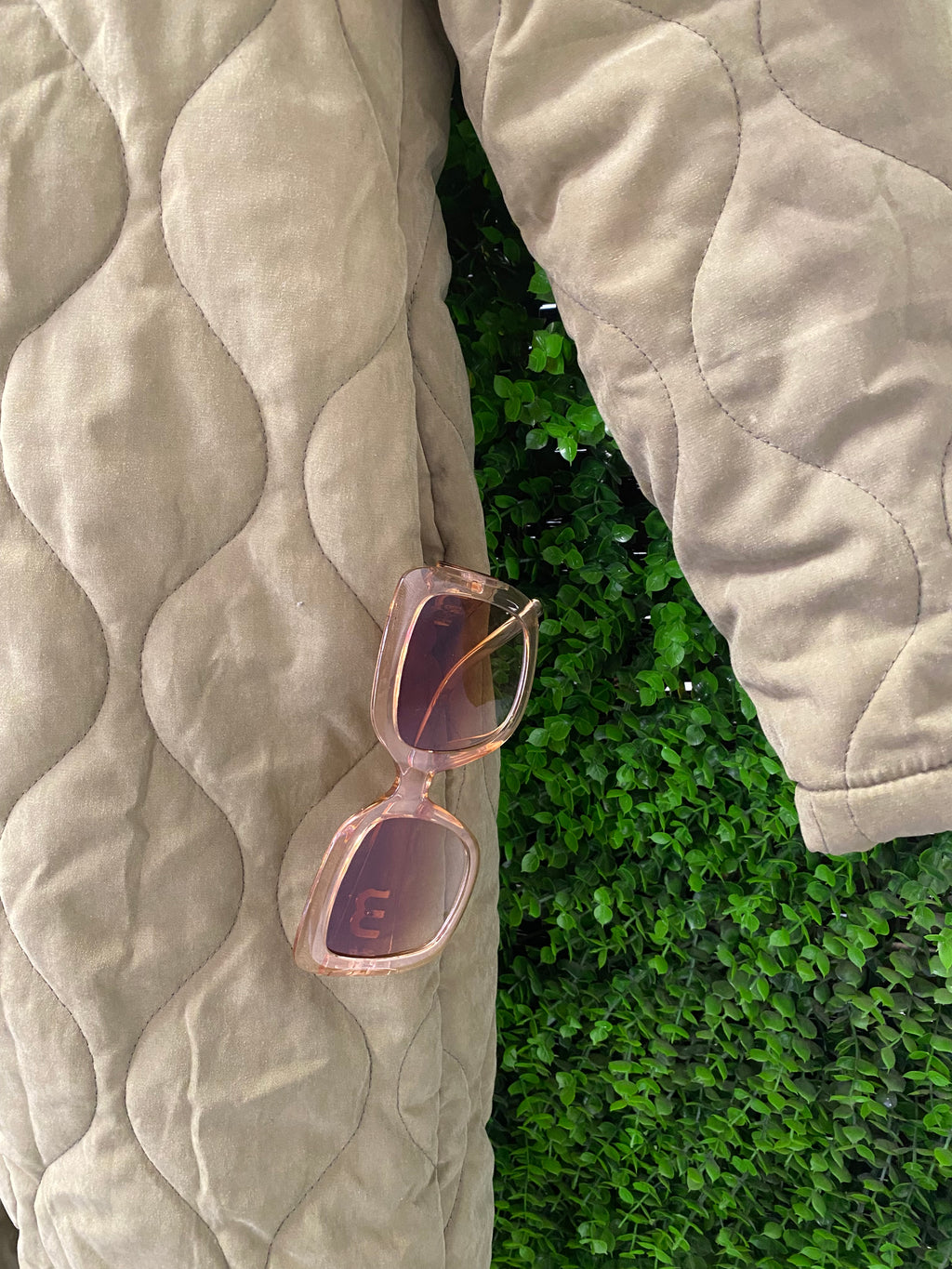 Beige Long Quilted Hooded Coat