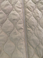 Beige Long Quilted Hooded Coat