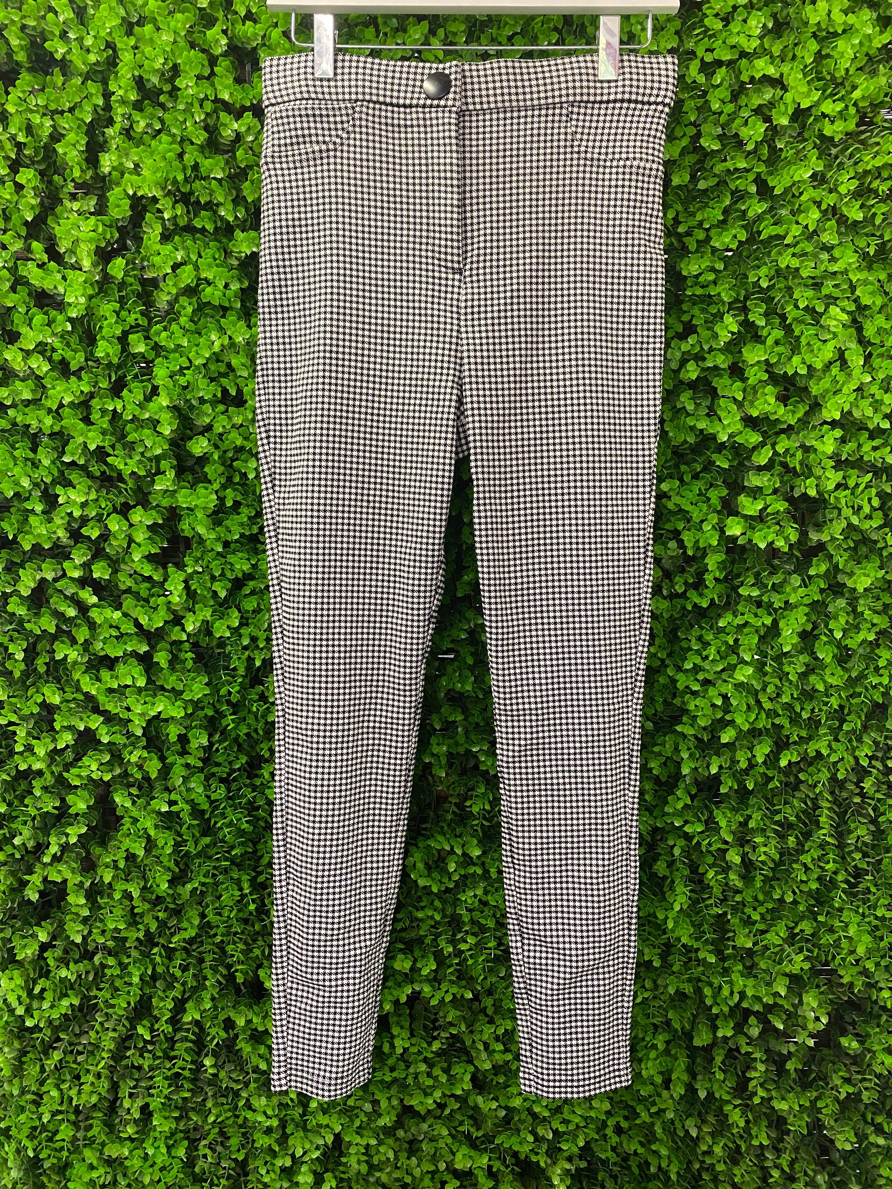 Zara FARO Black & White Houndstooth Skinny Pants