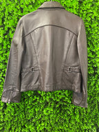 Vintage Truworths Brown Genuine Leather Zip-Up Jacket