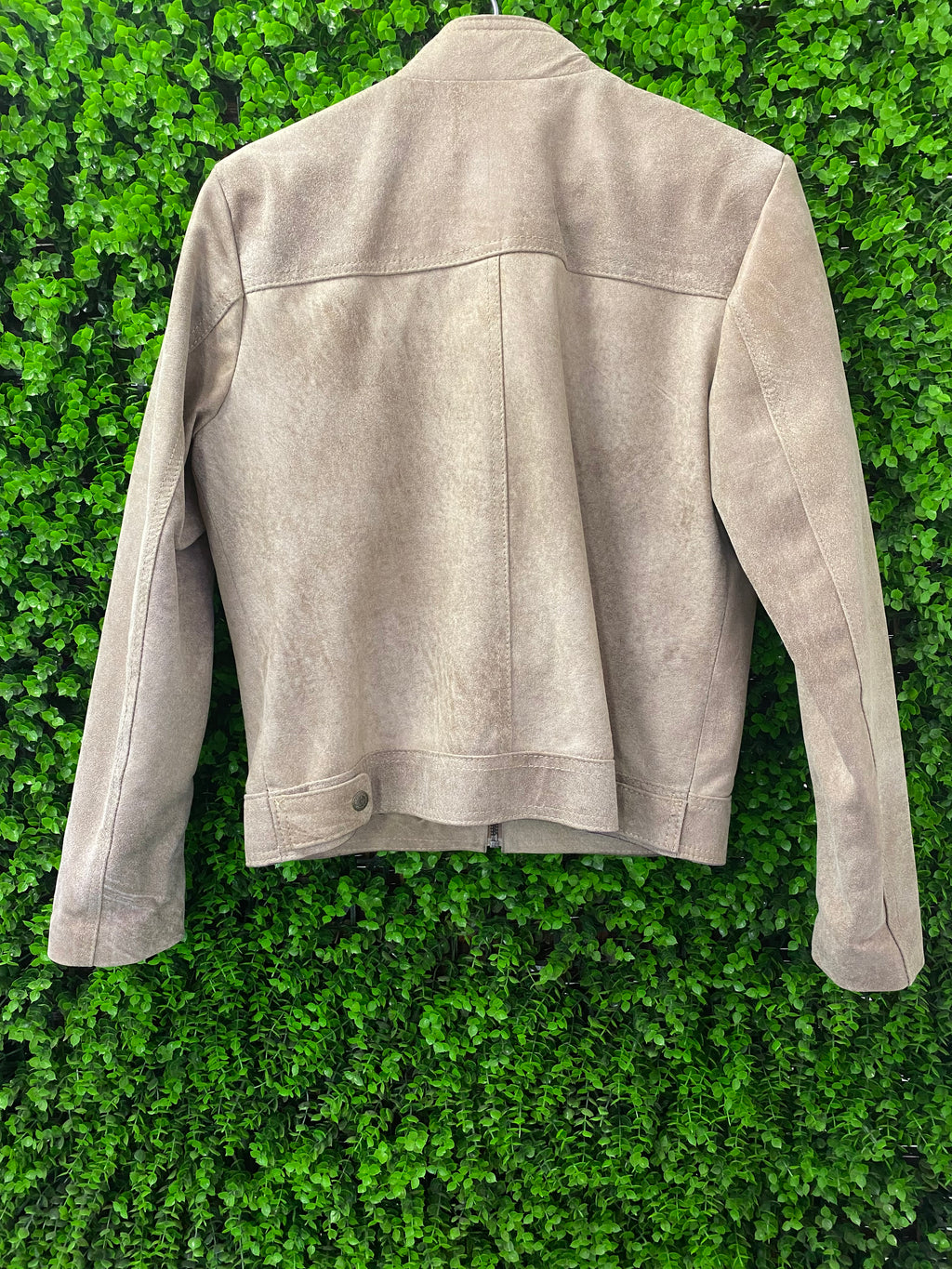 Taupe Suede Zip-Up Jacket
