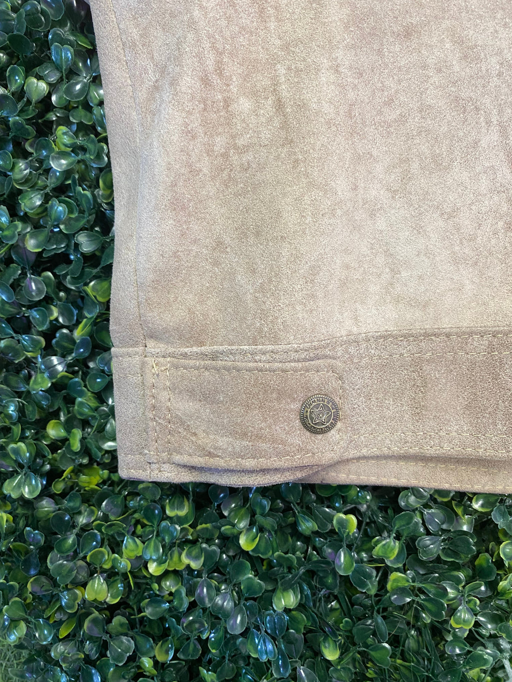 Taupe Suede Zip-Up Jacket