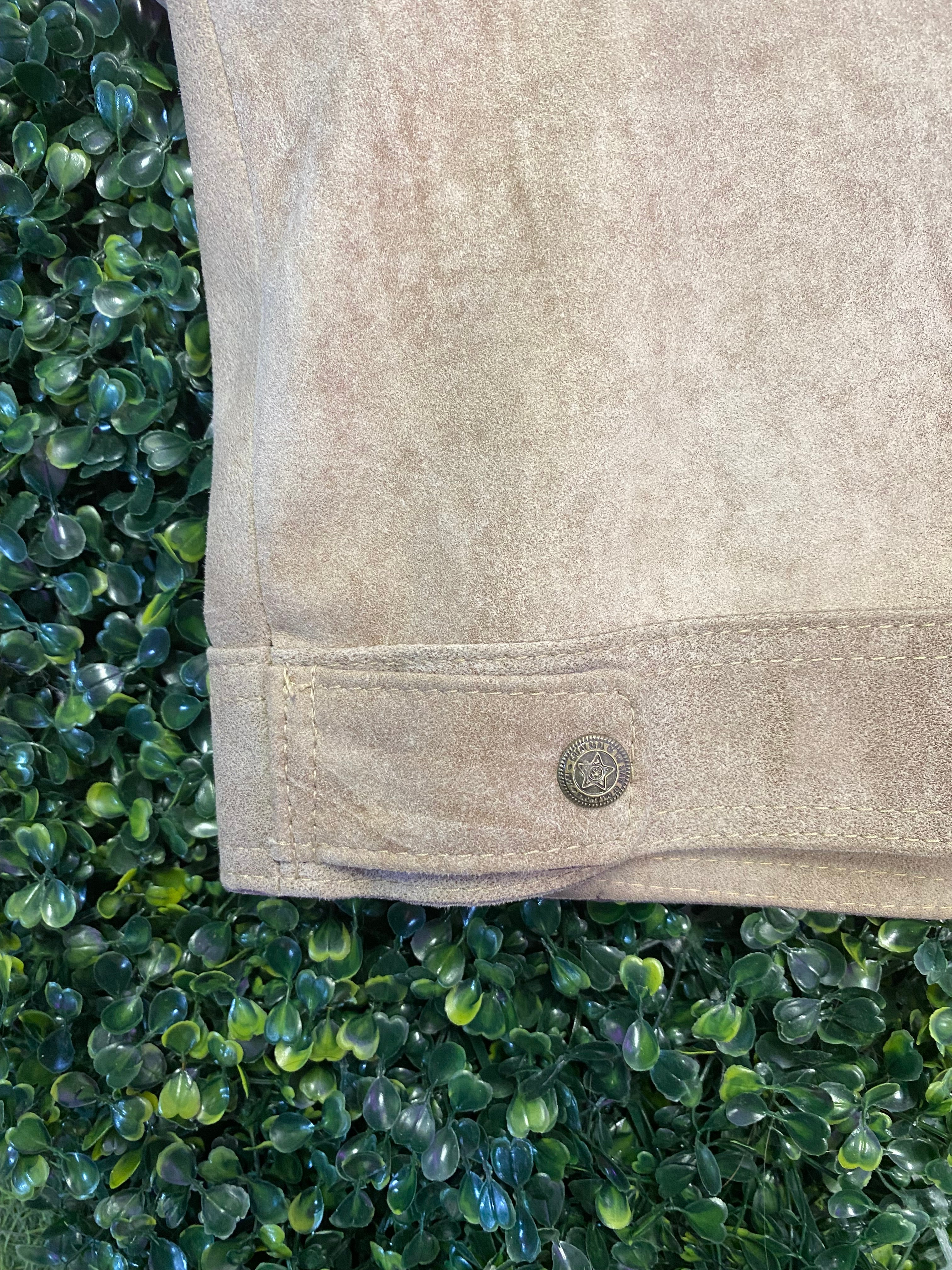 Taupe Suede Zip-Up Jacket