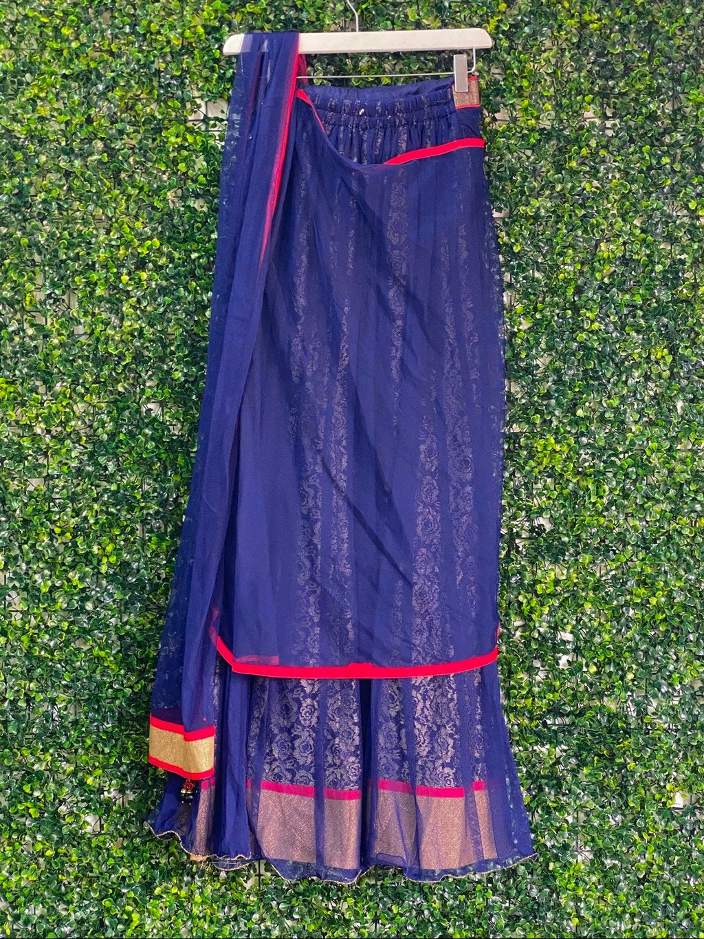 Navy Sheer Embroidered Skirt Set — 02_back