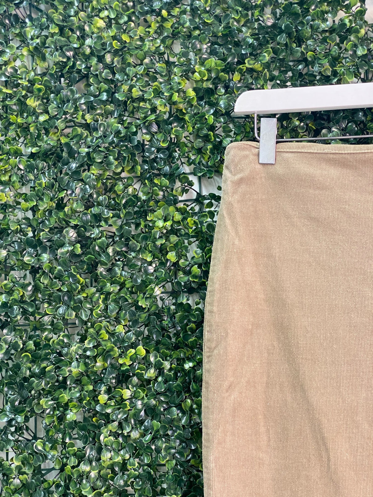 Identity Beige and Brown Corduroy Midi Skirt — 03_detail_side
