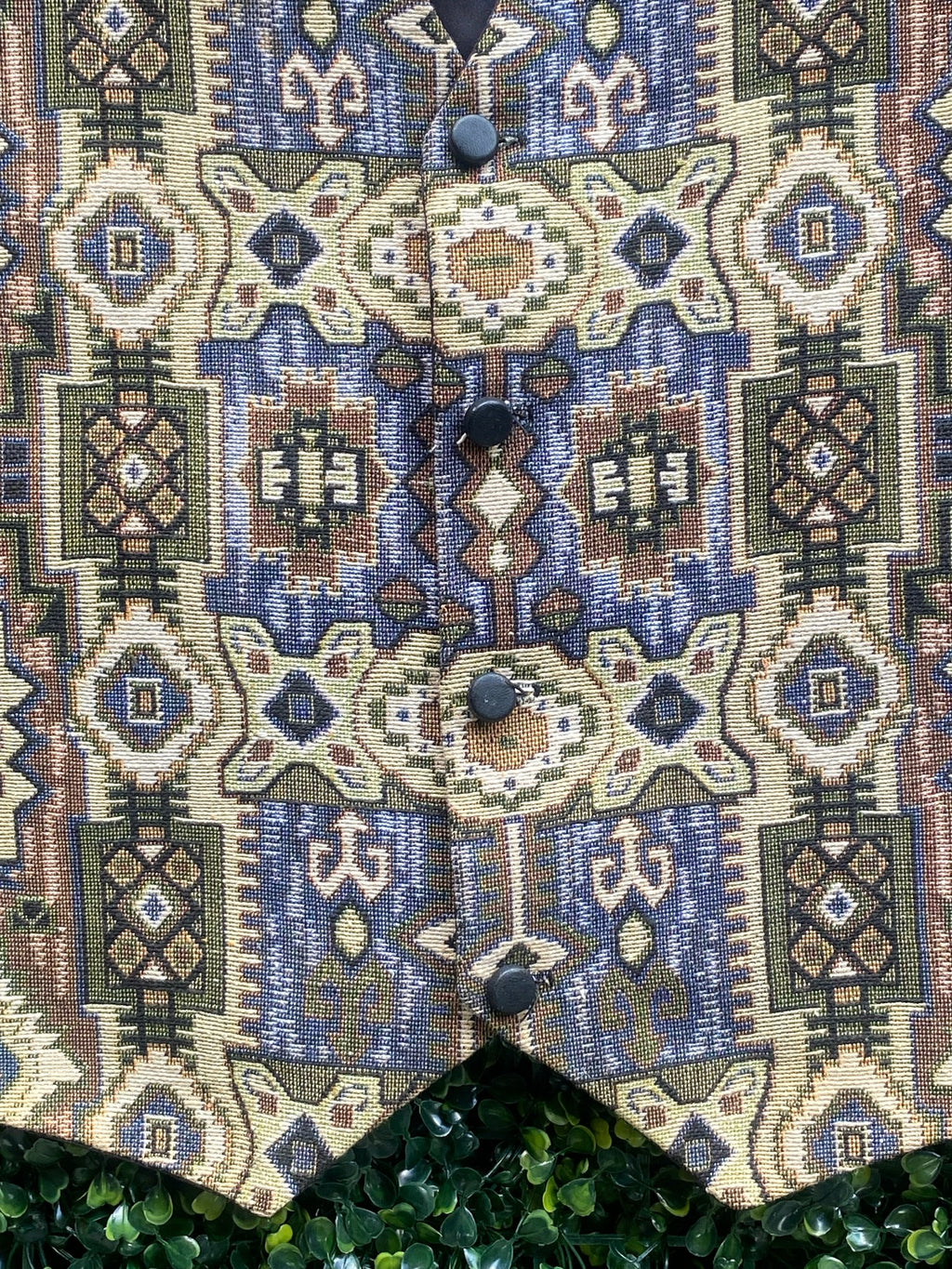 Bear Buddy Geometric Tapestry Waistcoat — 04_detail_buttons
