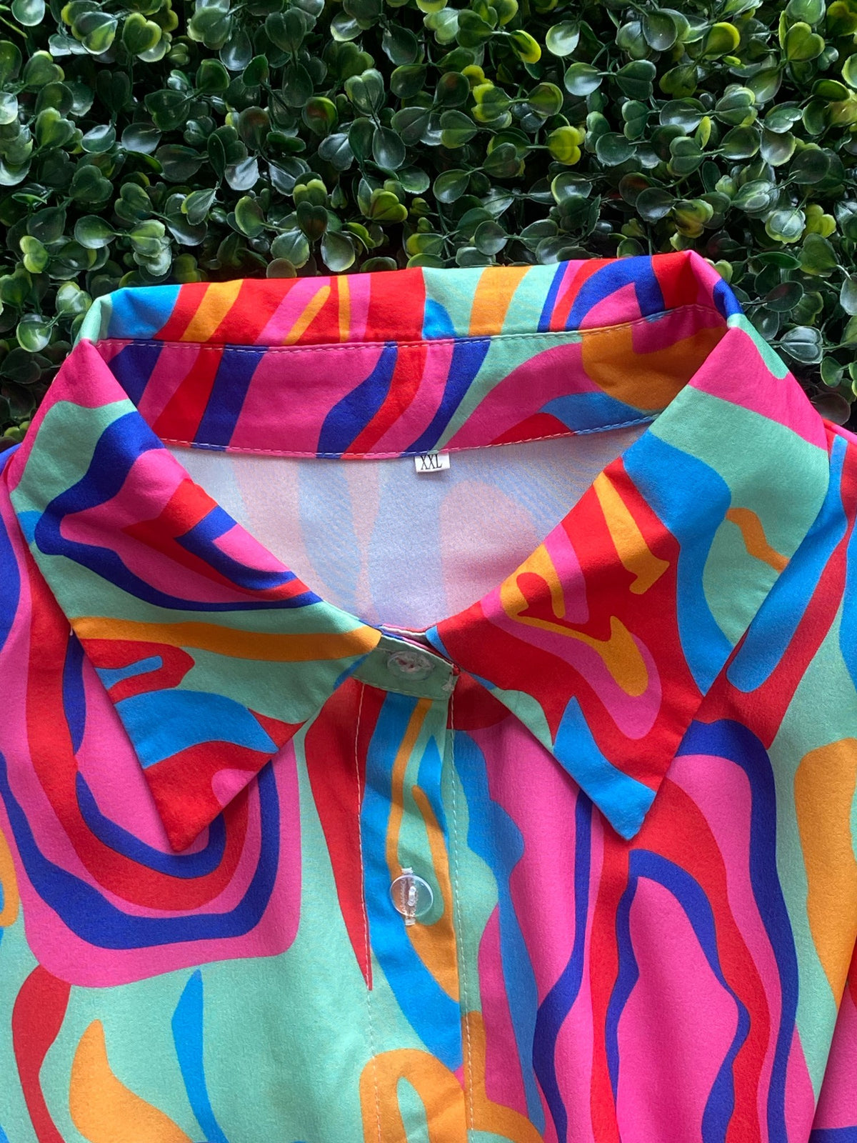 Mint Swirl Print Shirt — 04-collar