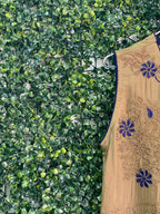 Mustard Navy Embroidered Dress — 04-side