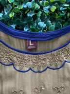 Mustard Navy Embroidered Dress — 05-size