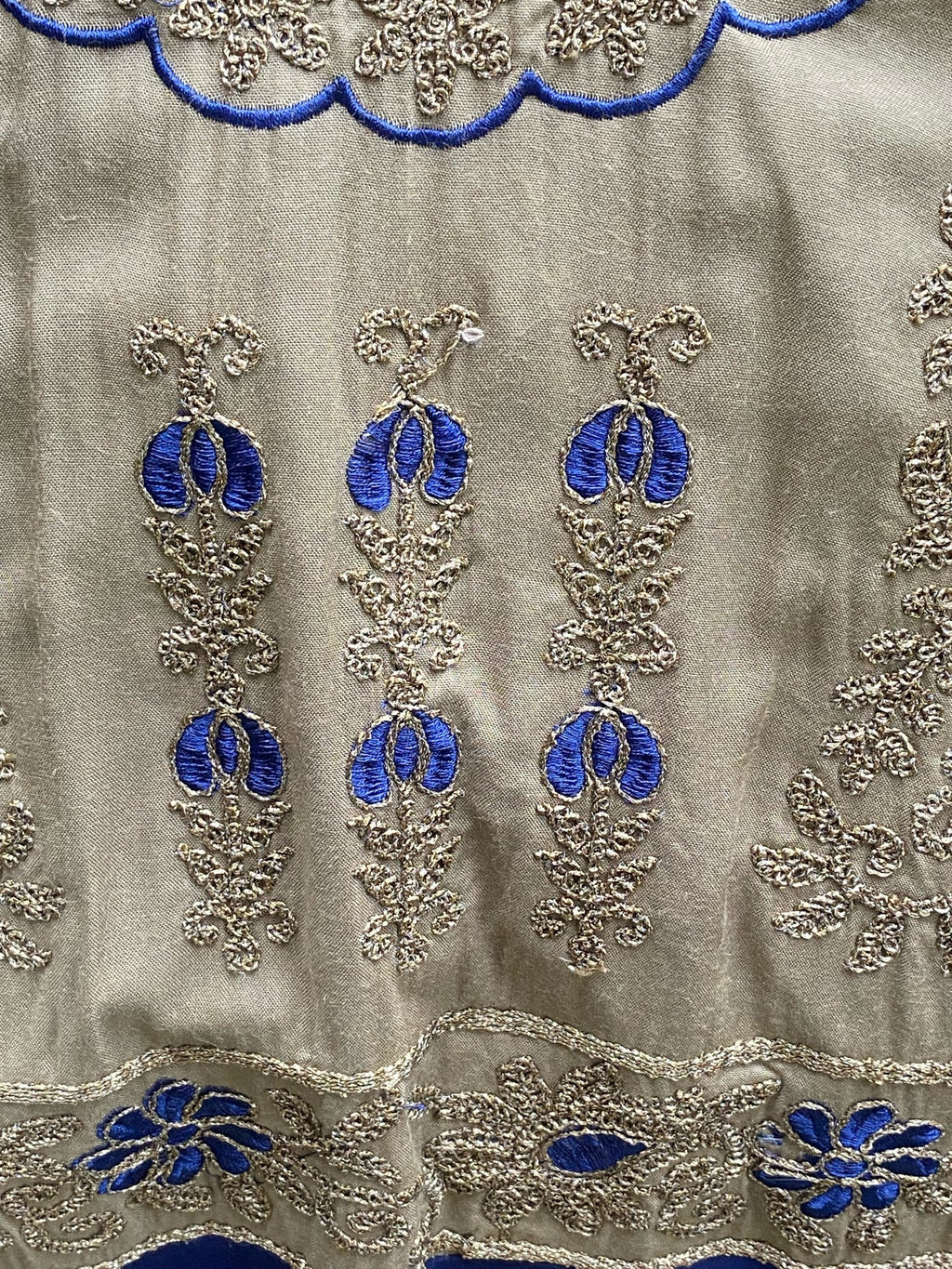 Mustard Navy Embroidered Dress — 06-embroidery