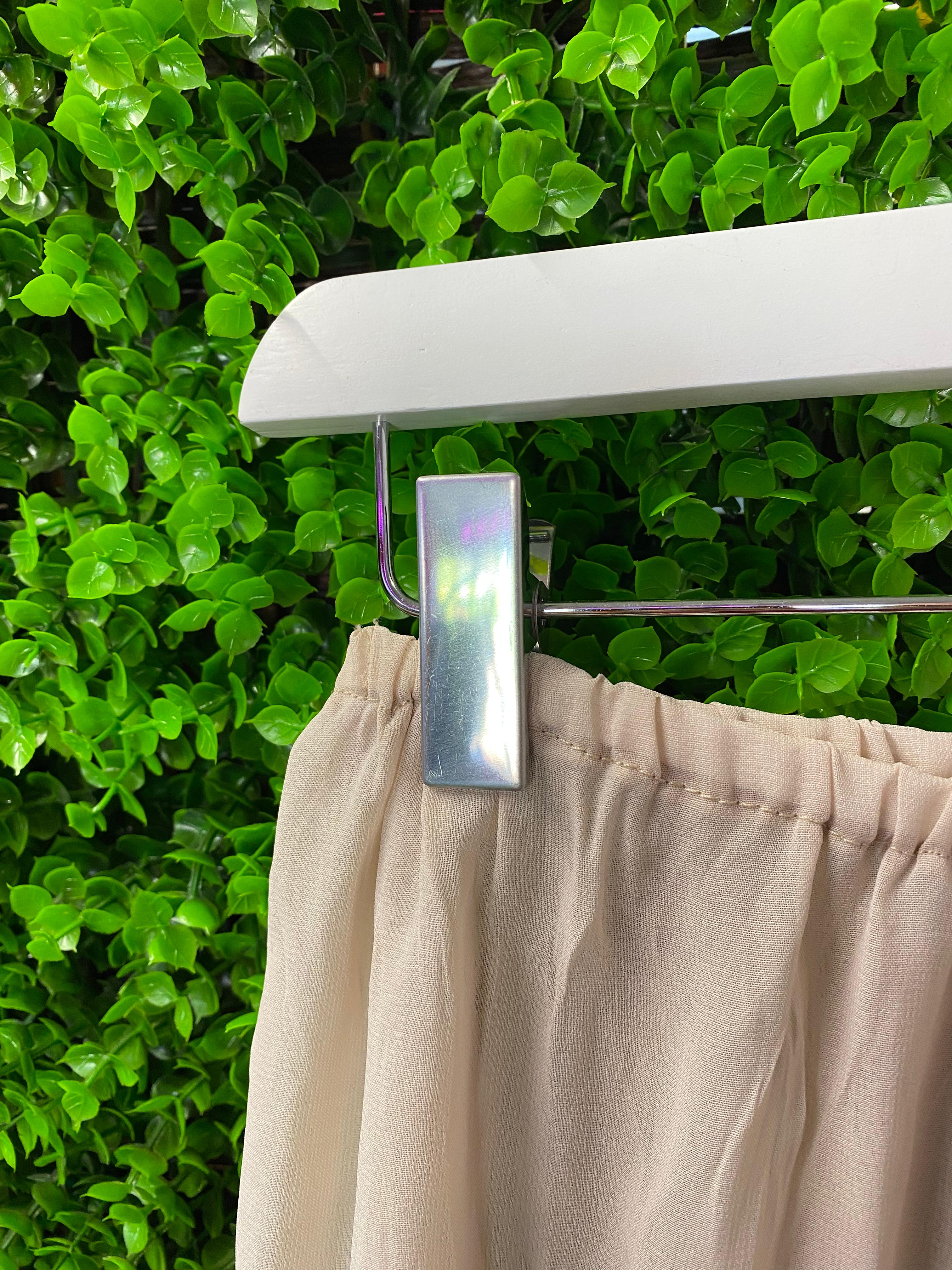 Cream Petal Detail Wide-Leg Pants