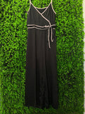 Black Wrap-Style Wide-Leg Jumpsuit