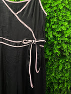 Black Wrap-Style Wide-Leg Jumpsuit