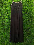 Black Wrap-Style Wide-Leg Jumpsuit