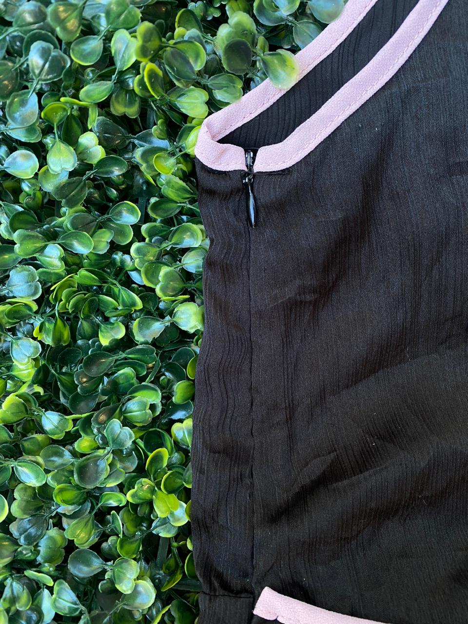Black Wrap-Style Wide-Leg Jumpsuit