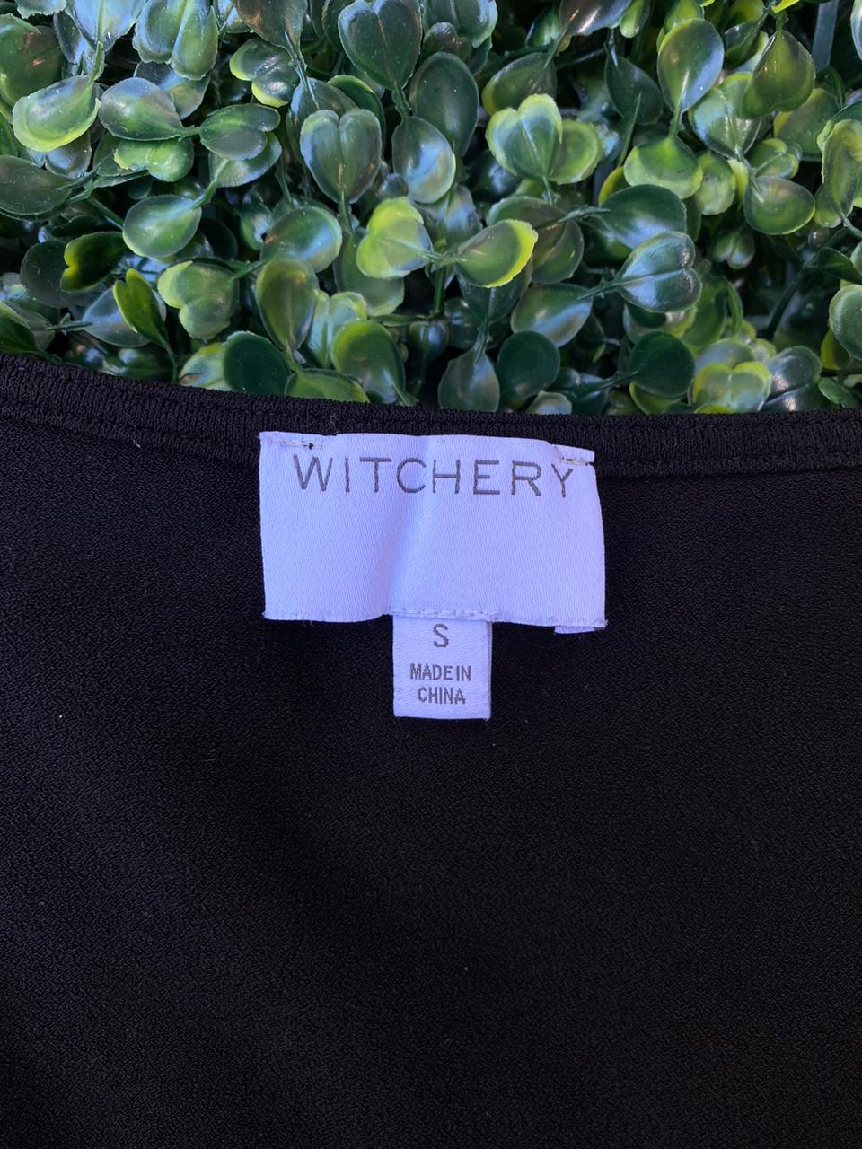 Witchery Black Twist Front Long Sleeve Top