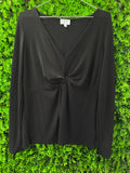 Witchery Black Twist Front Long Sleeve Top