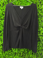 Witchery Black Twist Front Long Sleeve Top