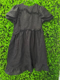Black Textured Asymmetrical Mini Dress