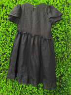 Black Textured Asymmetrical Mini Dress