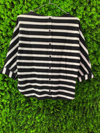Veronika Maine Black & White Striped Knit Top