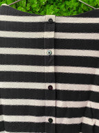 Veronika Maine Black & White Striped Knit Top