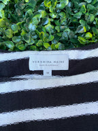 Veronika Maine Black & White Striped Knit Top