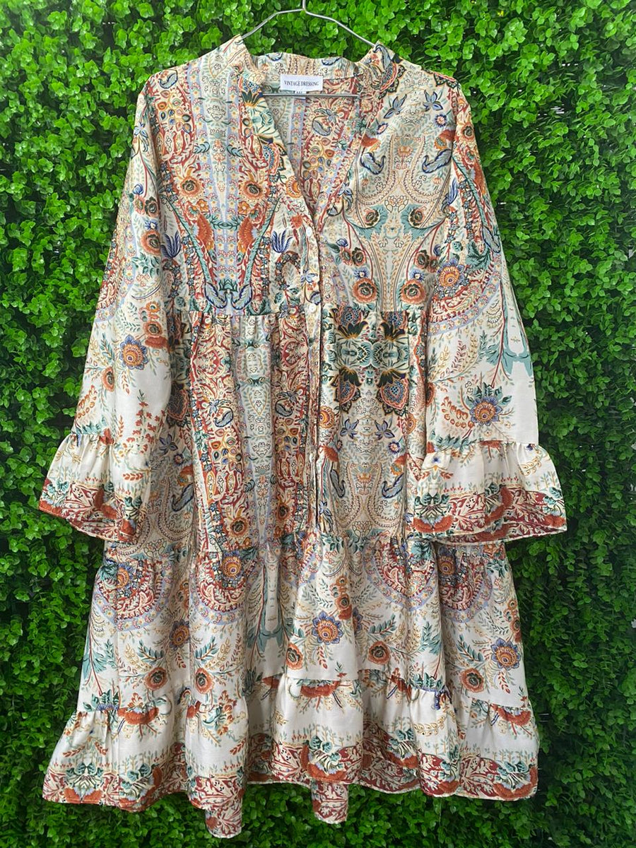 Boho Paisley Tiered Dress