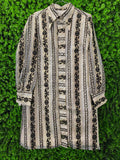 Vintage Gold & Black Baroque Stripe Shirt Dress