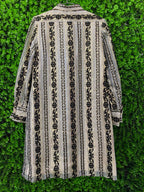 Vintage Gold & Black Baroque Stripe Shirt Dress