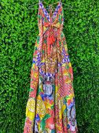 Colourful Beaded Halter Maxi Dress