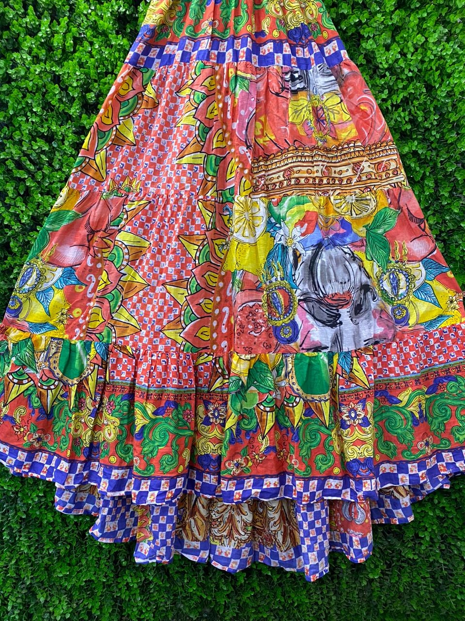 Colourful Beaded Halter Maxi Dress