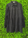 Black Broderie Tiered Shirt Dress