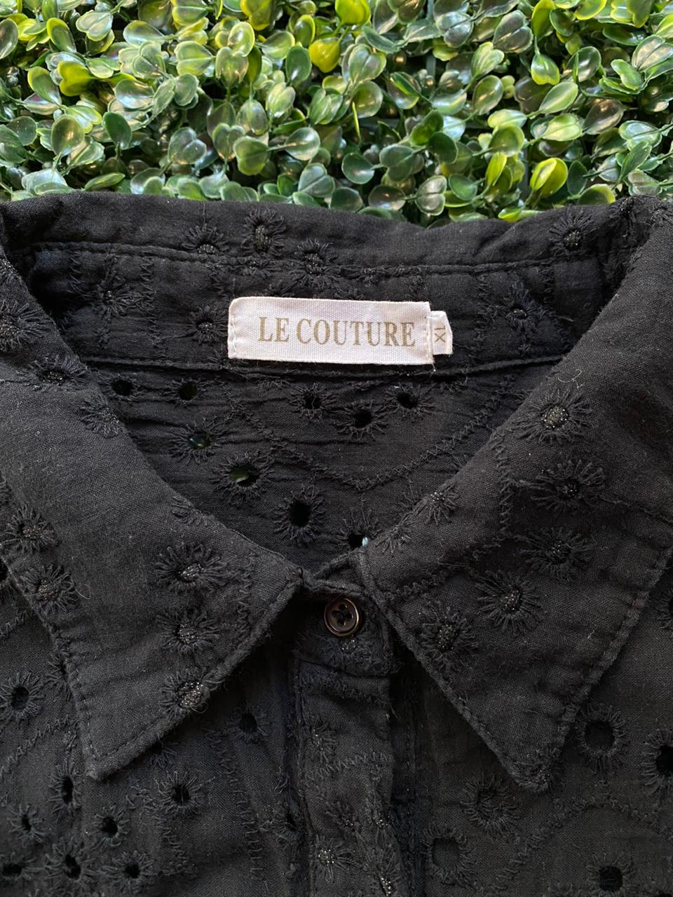 Black Broderie Tiered Shirt Dress