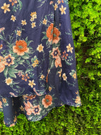 Navy Floral Strappy Midi Dress