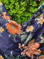Navy Floral Strappy Midi Dress