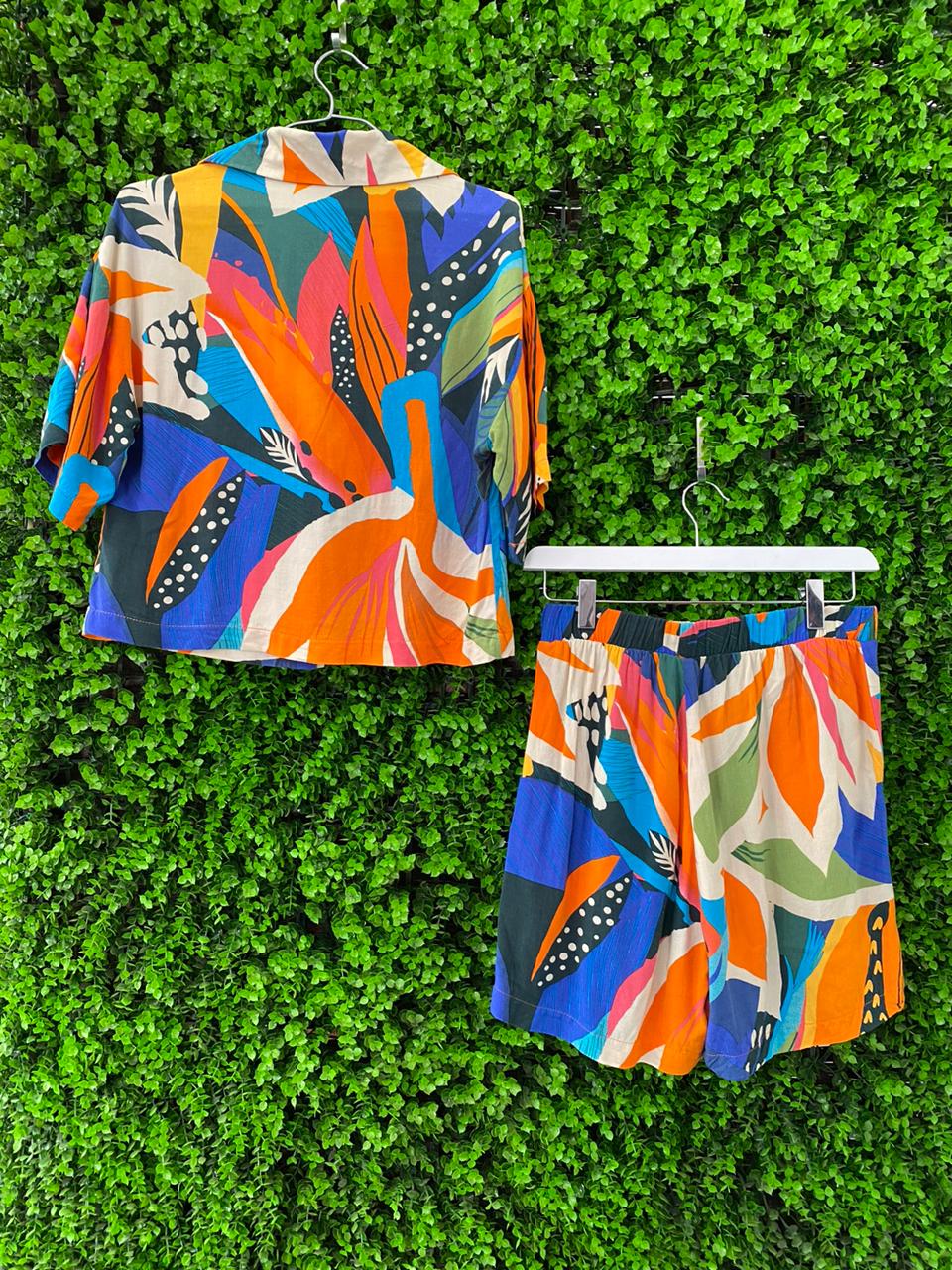 Cotton Abstract Print Two-Piece Set