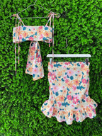 Floral Two-Piece Crop Top & Mini Skirt Set