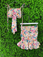 Floral Two-Piece Crop Top & Mini Skirt Set