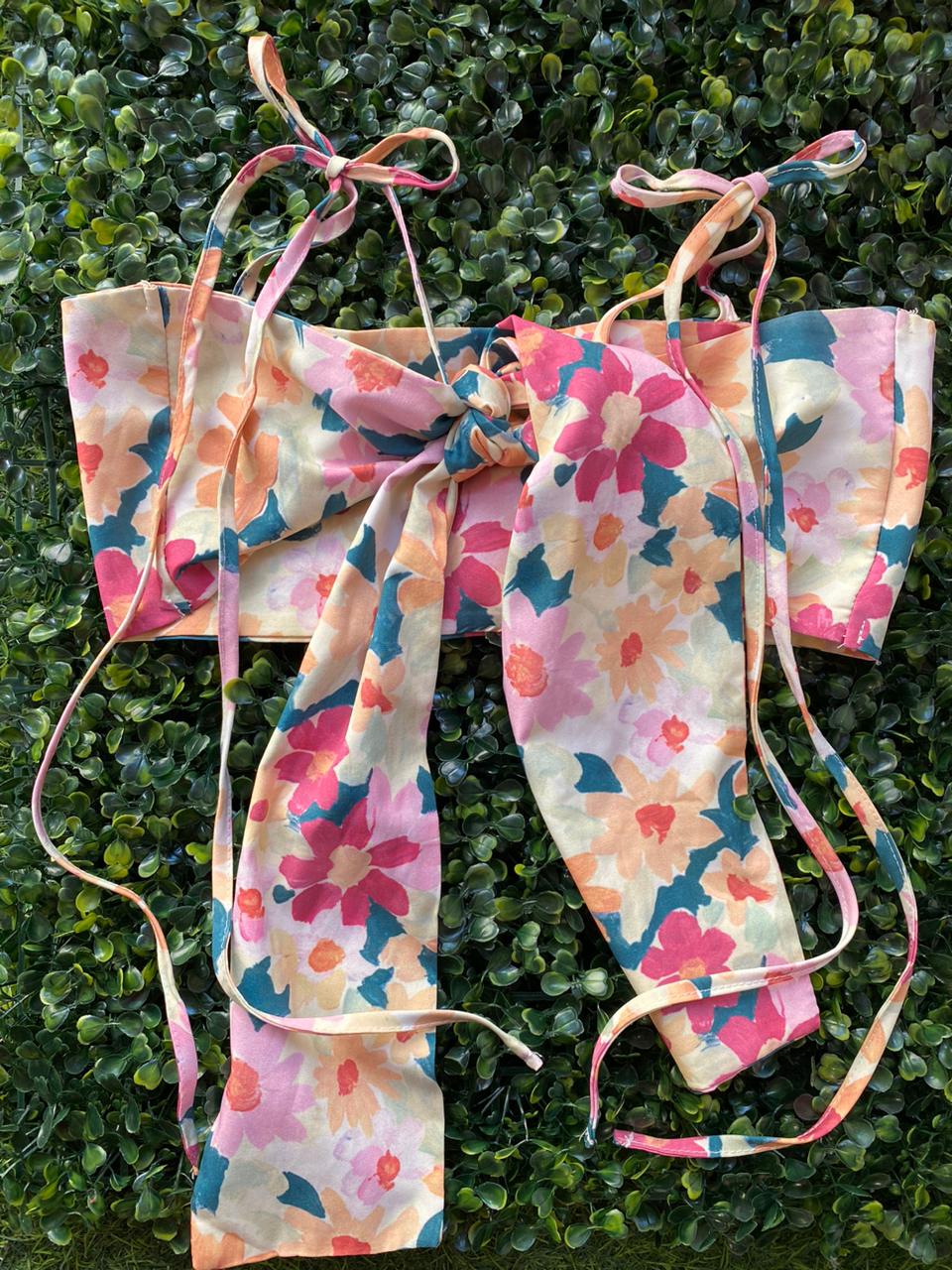 Floral Two-Piece Crop Top & Mini Skirt Set