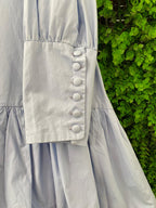 Light Blue Ruffle Hem Shirt Dress