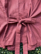 Brown Linen-Look Two-Piece Vest & Shorts Set