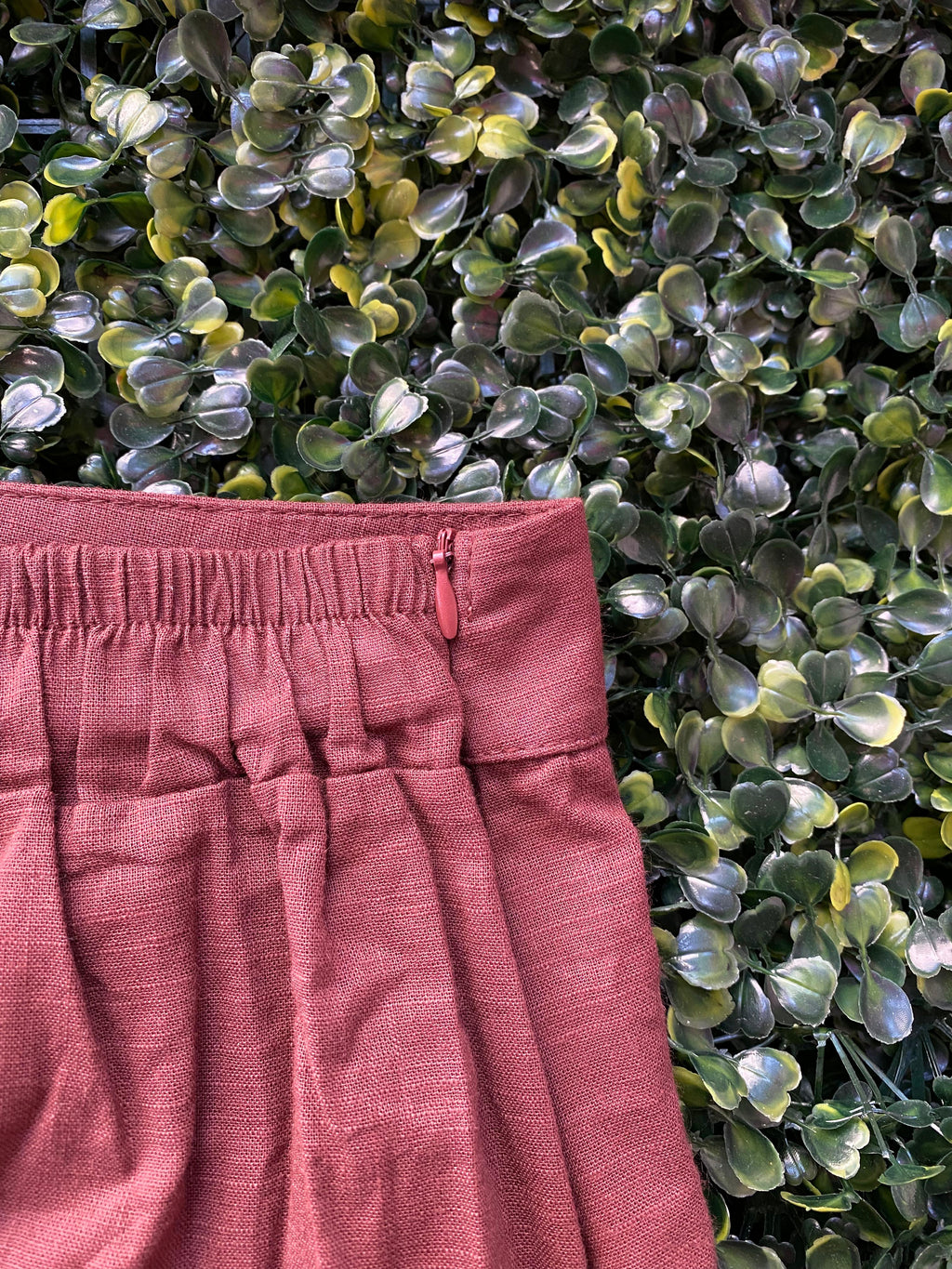 Brown Linen-Look Two-Piece Vest & Shorts Set
