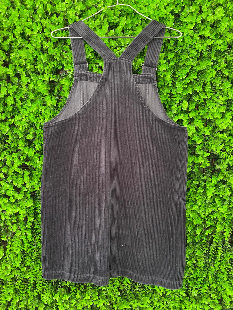 Charcoal Corduroy Pinafore Dress