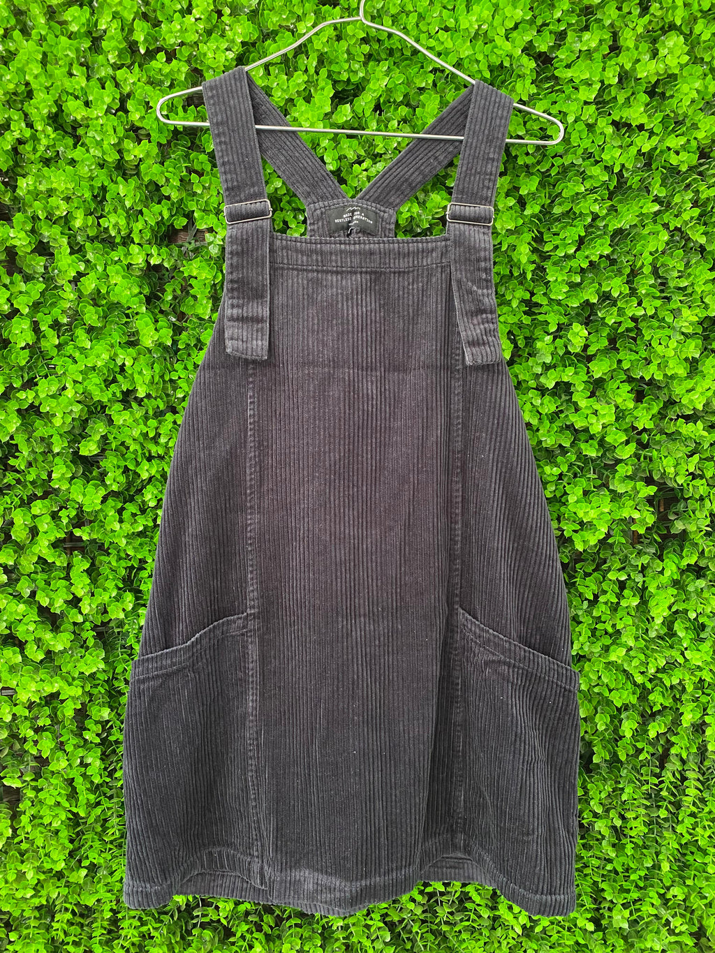 Charcoal Corduroy Pinafore Dress
