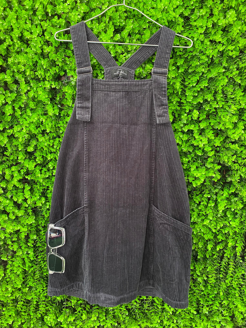 Charcoal Corduroy Pinafore Dress