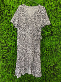 Black & White Floral Wrap Dress