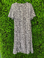 Black & White Floral Wrap Dress