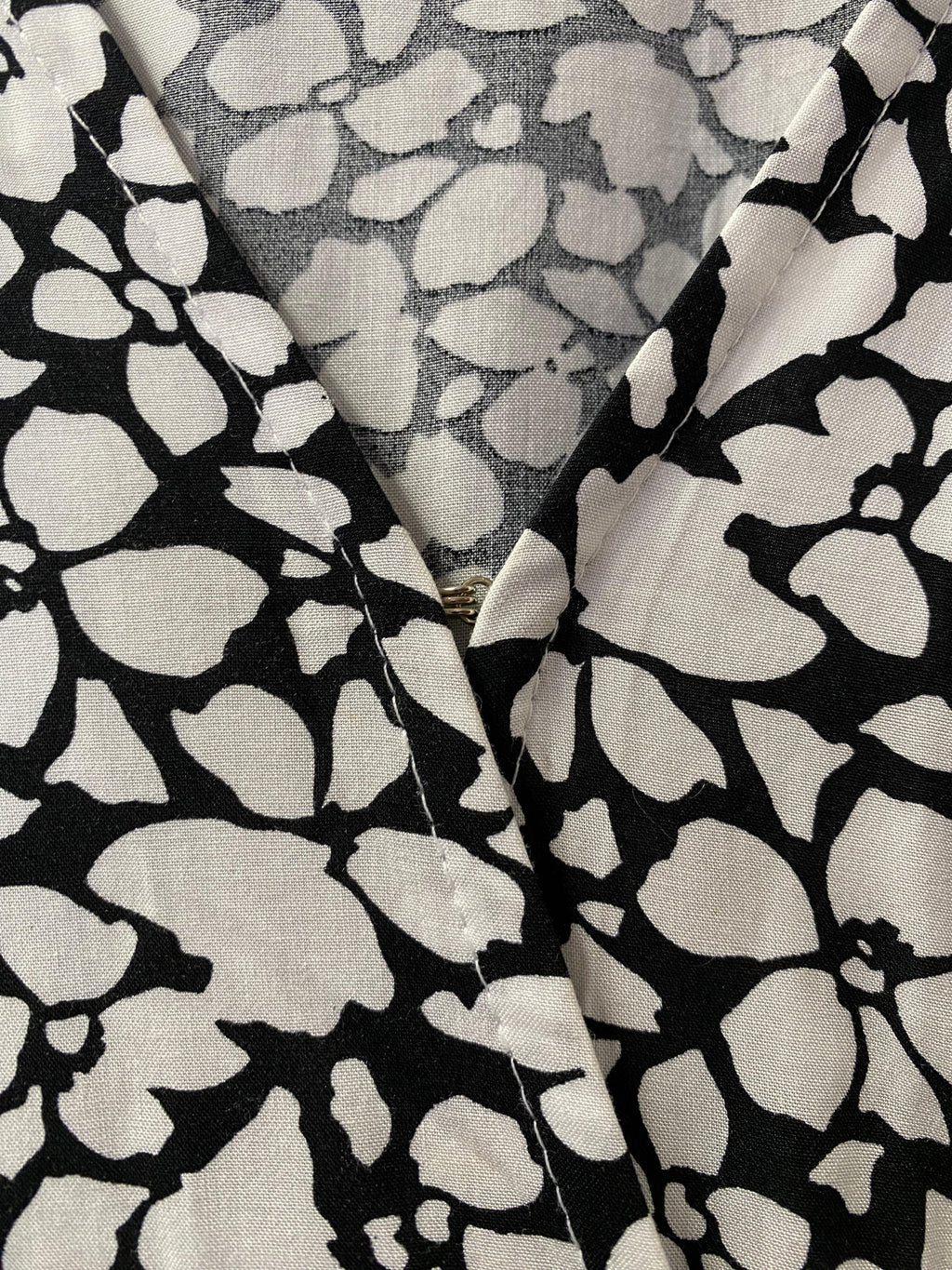Black & White Floral Wrap Dress